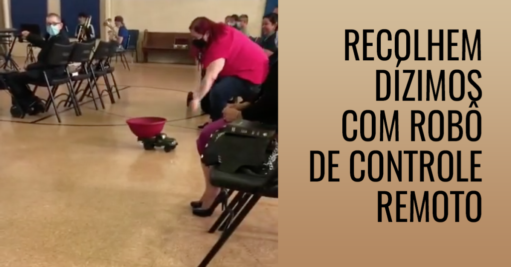 Recolhem o dízimo com robô de controle remoto nesta igreja