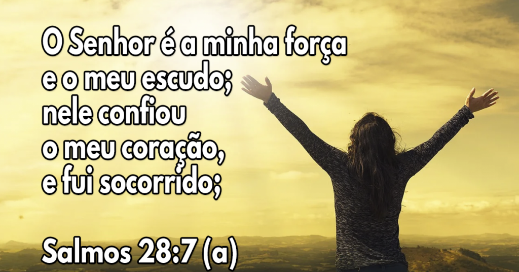 O Senhor é a minha força e o meu escudo; nele confiou o meu coração, e fui socorrido