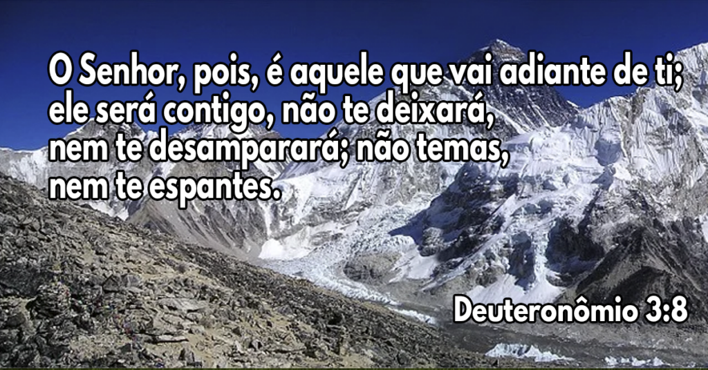 O Senhor, pois, é aquele que vai adiante de ti; ele será contigo, não te deixará, nem te desamparará; não temas, nem te espantes