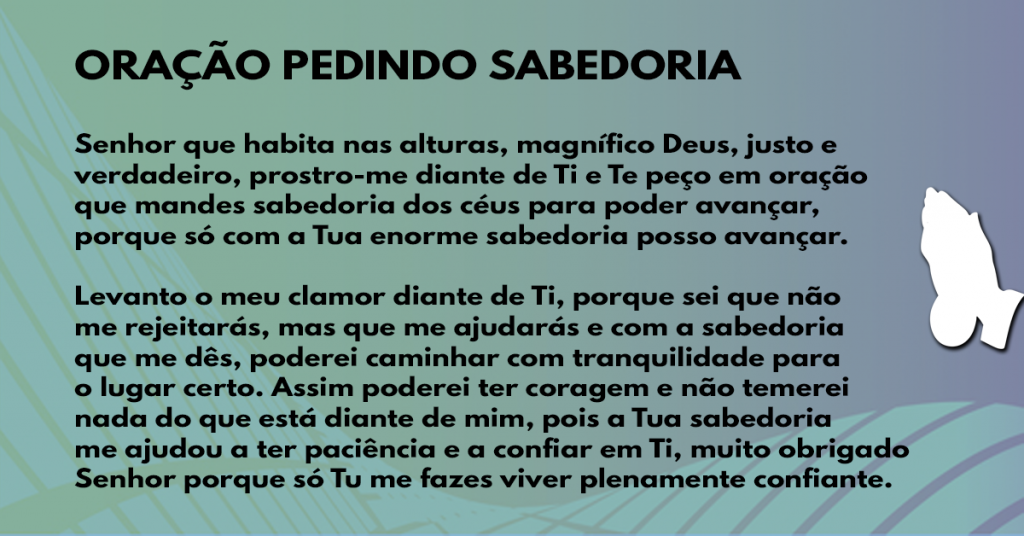 Oração pedindo sabedoria