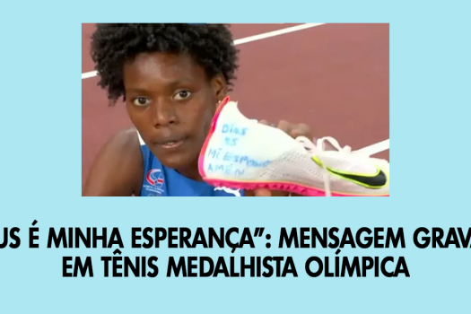 “Deus é minha esperança”: mensagem gravada em tênis medalhista olímpica