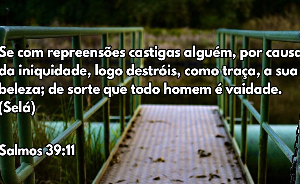 Se com repreensões castigas alguém, por causa da iniquidade, logo destróis, como traça, a sua beleza; de sorte que todo homem é vaidade. (Selá)