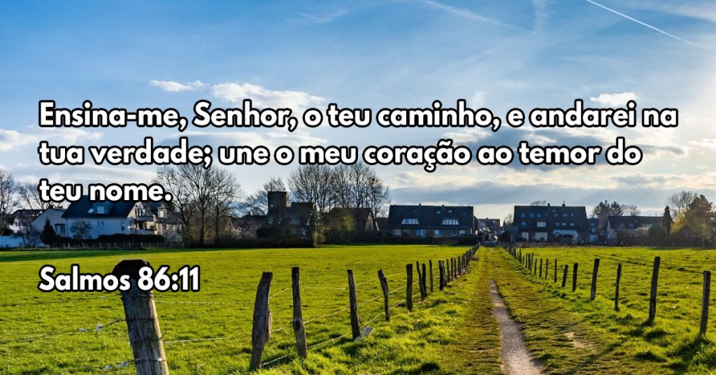 Ensina-me, Senhor, o teu caminho, e andarei na tua verdade; une o meu coração ao temor do teu nome.