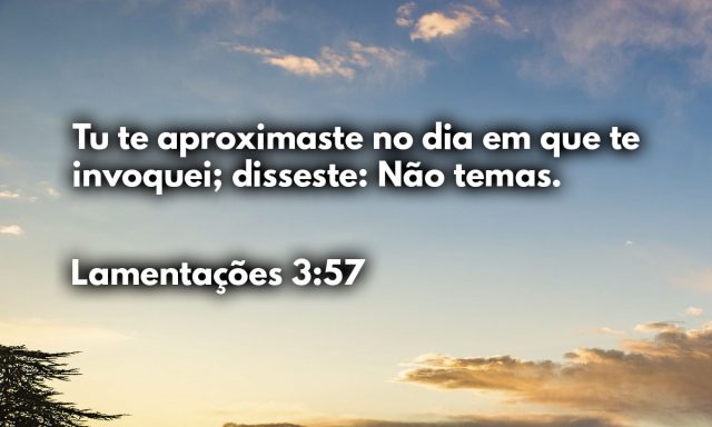 Tu te aproximaste no dia em que te invoquei; disseste: Não temas.